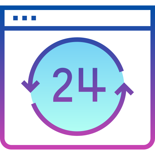 24 시간 Detailed bright Gradient icon