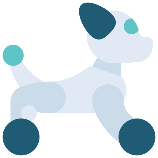 Robotic dog Juicy Fish Flat icon