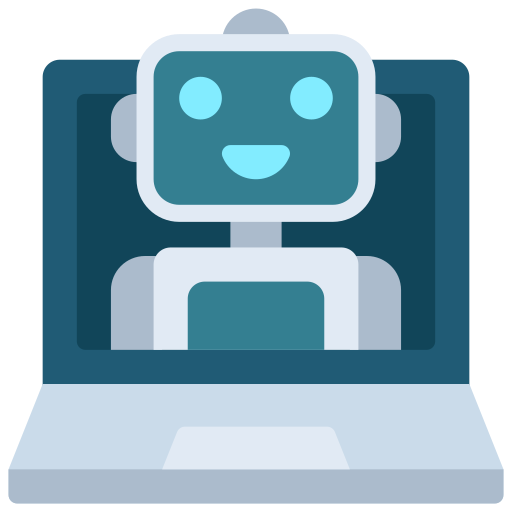 Robot assistant Juicy Fish Flat icon