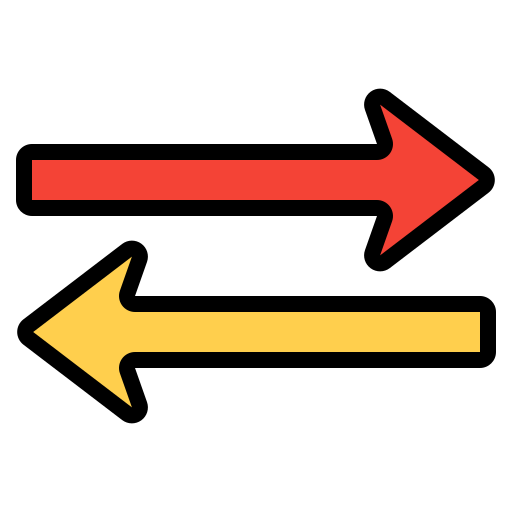 Opposite arrows Generic Outline Color icon