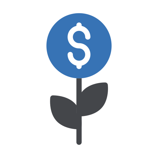 crecimiento de beneficios Generic Blue icono