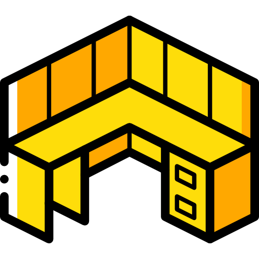 책상 Isometric Miscellany Yellow icon