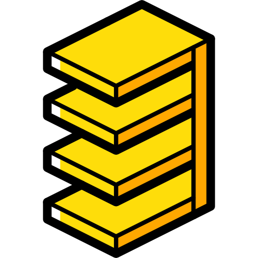 Shelf Isometric Miscellany Yellow icon