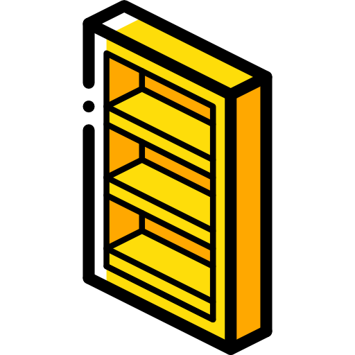 책장 Isometric Miscellany Yellow icon