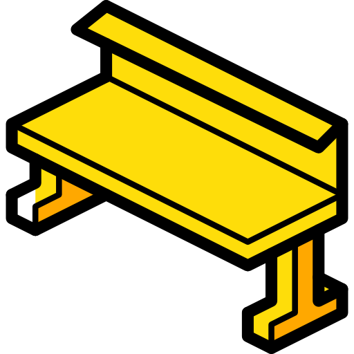 벤치 Isometric Miscellany Yellow icon