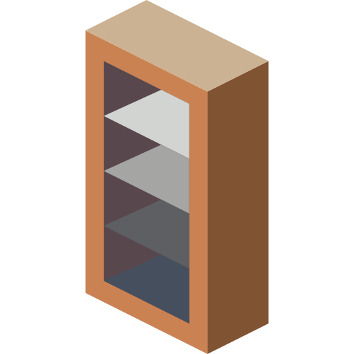 Bookcase Isometric Miscellany Flat icon