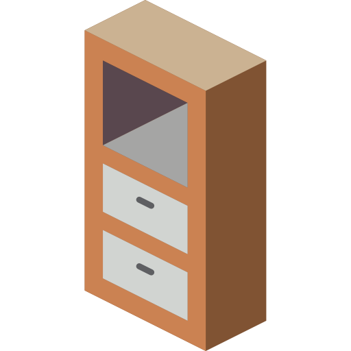 Shelf Isometric Miscellany Flat icon
