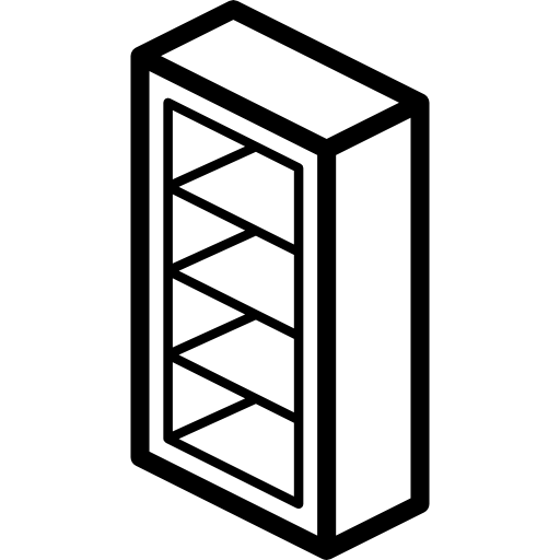 bücherregal Isometric Miscellany Lineal icon