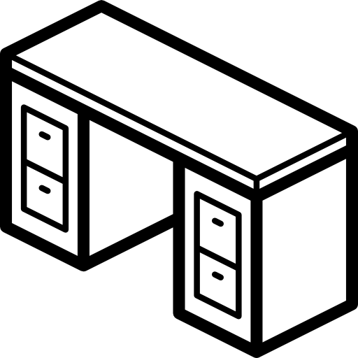 책상 Isometric Miscellany Lineal icon