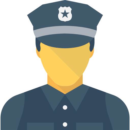 politie Flat Color Flat icoon