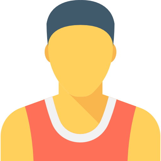 gracz koszykówki Flat Color Flat ikona
