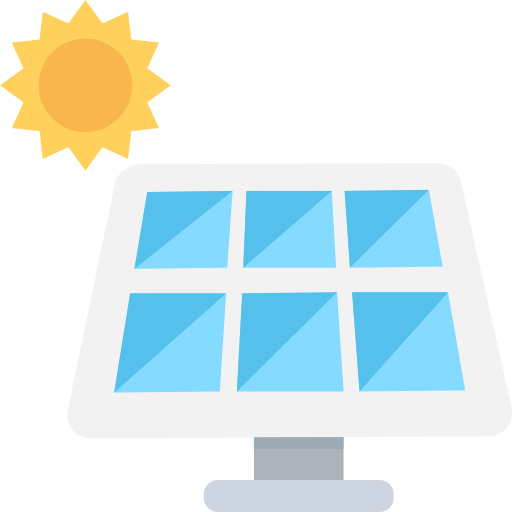 panel słoneczny Flat Color Flat ikona