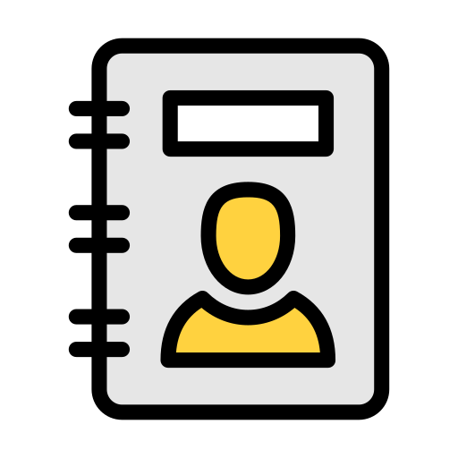 libreta de contactos Vector Stall Lineal Color icono