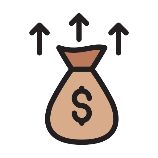 Money bag Vector Stall Lineal Color icon