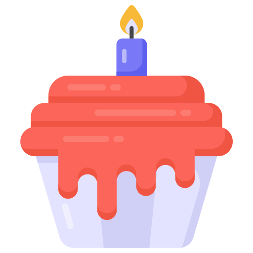 verjaardag cupcake Generic Flat icoon