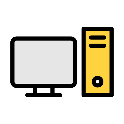 Computer Vector Stall Lineal Color icon