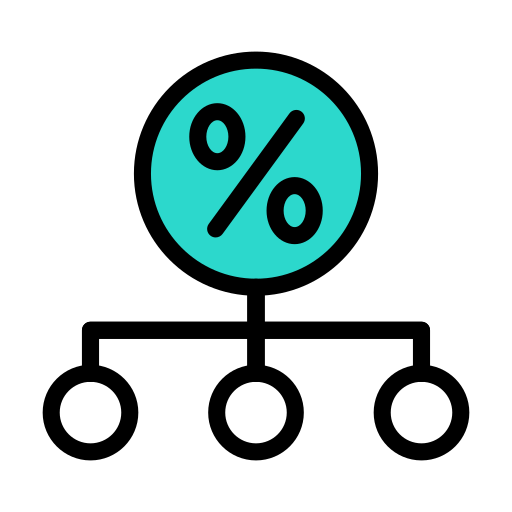 Percentage Vector Stall Lineal Color icon