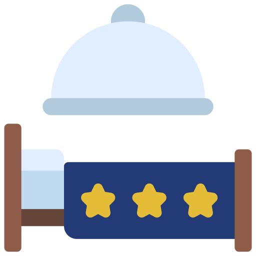 Bed and breakfast Juicy Fish Flat icon