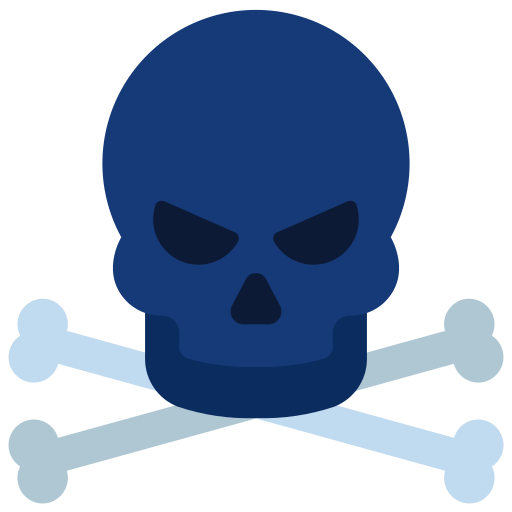 Skull and bones Juicy Fish Flat icon