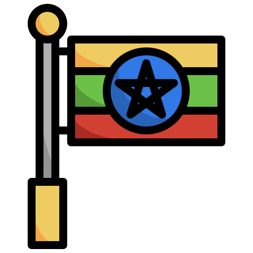 etiopia Surang Lineal Color ikona