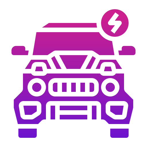 samochód elektryczny Generic Flat Gradient ikona