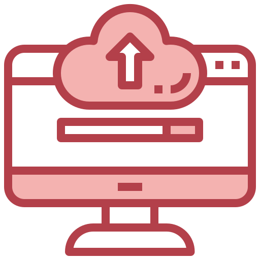 Cloud upload Surang Red icon
