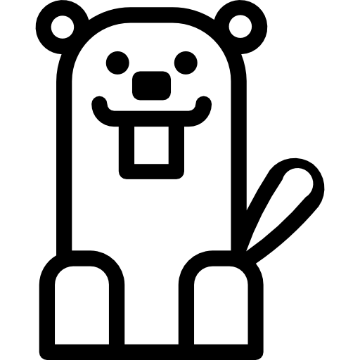 bóbr Roundicons Premium Lineal ikona