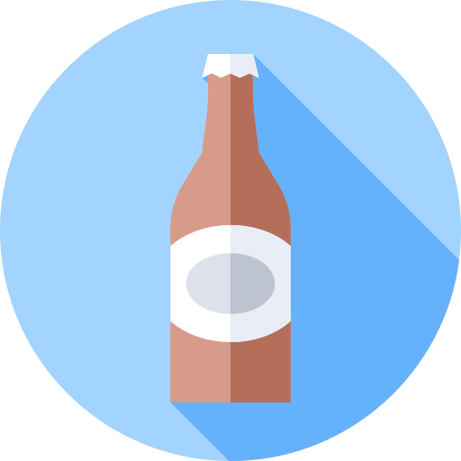 Бутылка пива Flat Circular Flat иконка