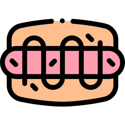 hotdog Detailed Rounded Lineal color icon