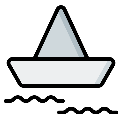 Paper boat Generic Outline Color icon