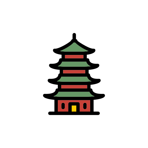 pagoda Generic Outline Color icona