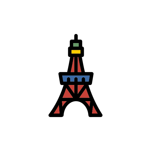 wieża tokyo Generic Outline Color ikona
