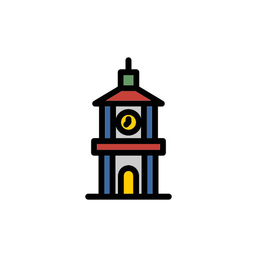 toren klok Generic Outline Color icoon