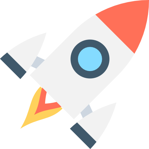 lanzamiento de cohete Flat Color Flat icono