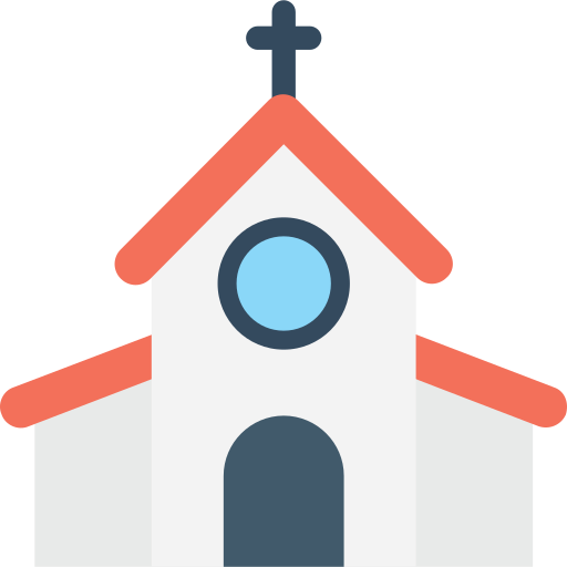 kościół Flat Color Flat ikona