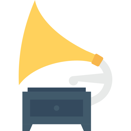 grammophon Flat Color Flat icon