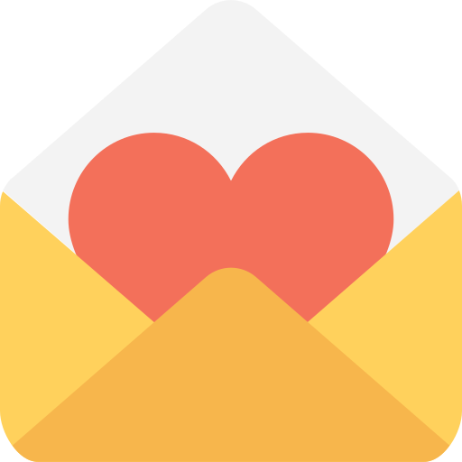 list miłosny Flat Color Flat ikona