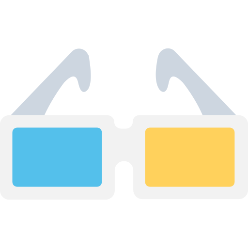 okulary 3d Flat Color Flat ikona