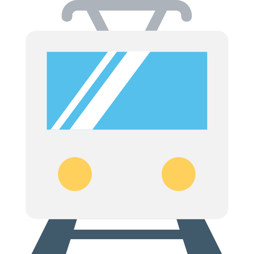 trein Flat Color Flat icoon