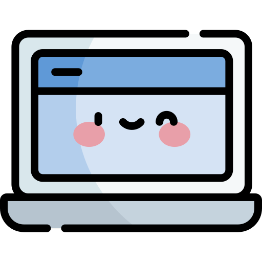 ordenador personal Kawaii Lineal color icono