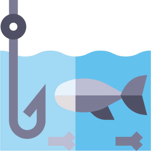 Fishing rod Basic Straight Flat icon