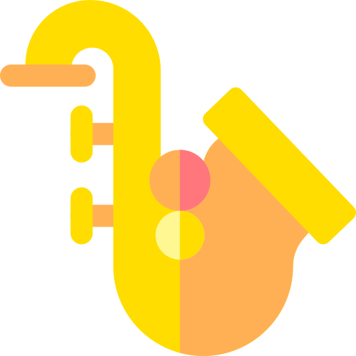 saxofone Basic Rounded Flat Ícone