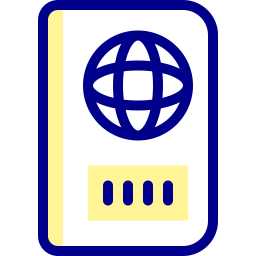 パスポート Detailed Mixed Lineal color icon