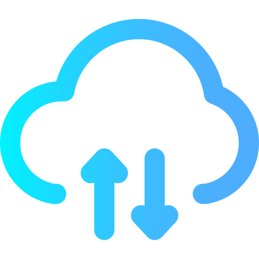 Cloud data Super Basic Omission Gradient icon