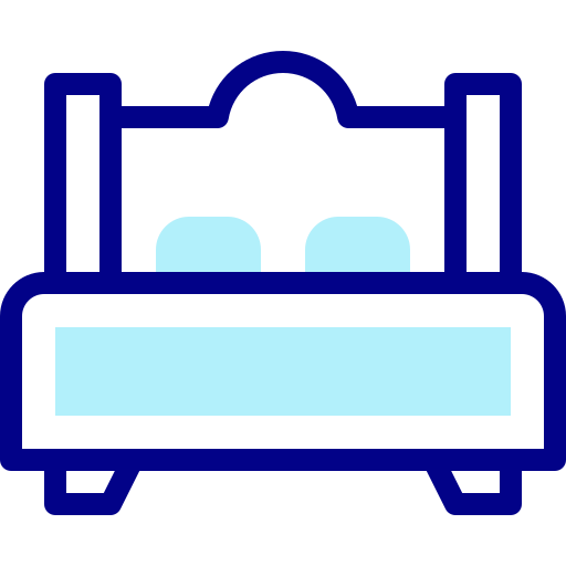 Bed Detailed Mixed Lineal color icon