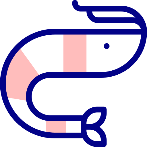 왕새우 Detailed Mixed Lineal color icon