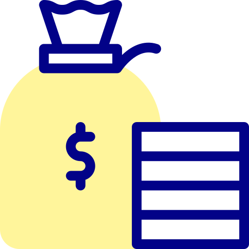 torba z pieniędzmi Detailed Mixed Lineal color ikona
