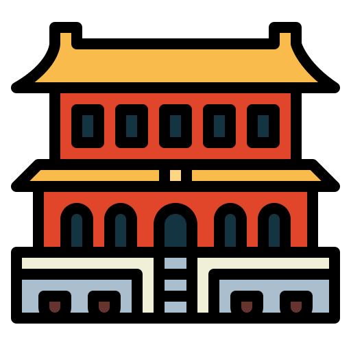 Forbidden city Smalllikeart Lineal Color icon