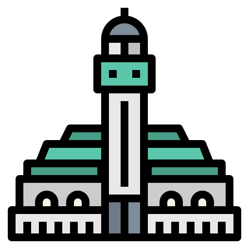 Hassan mosque Smalllikeart Lineal Color icon