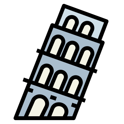 Пизанская башня Smalllikeart Lineal Color иконка